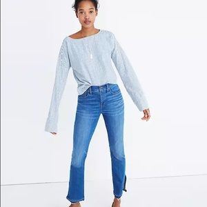 Madewell Stripped Top With Buttons On Shoulder